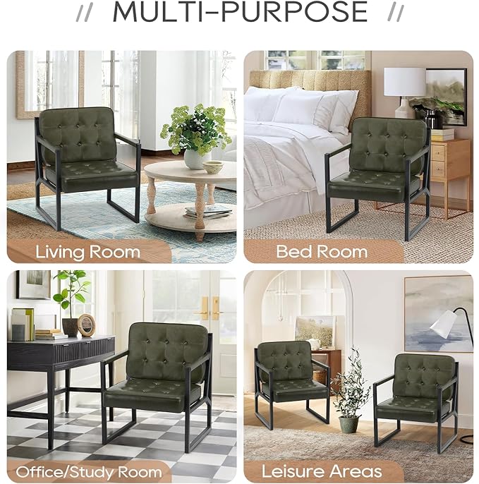 COLAMY Accent Chairs Set of 2, Modern Accent Arm Chairs - Image 4