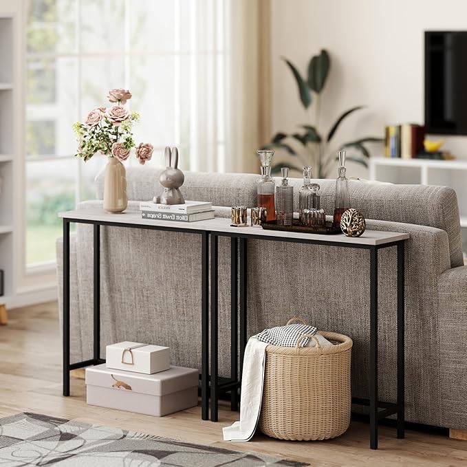 HollyHOME Narrow Console Table, 29.5" Slim Entryway Table, Sofa Stand, Hallway - Image 5