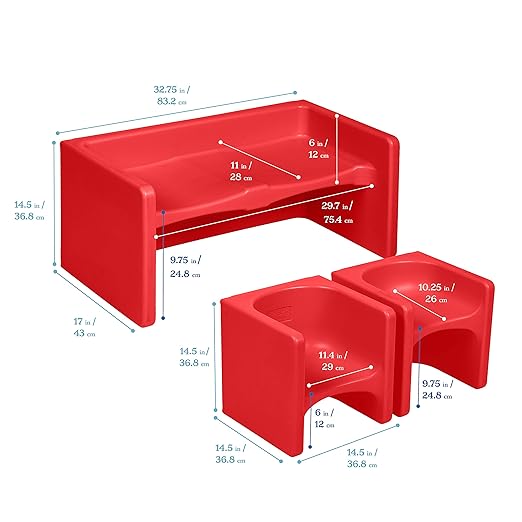 ECR4Kids Tri-Me Table and Cube Chair Set - Image 2