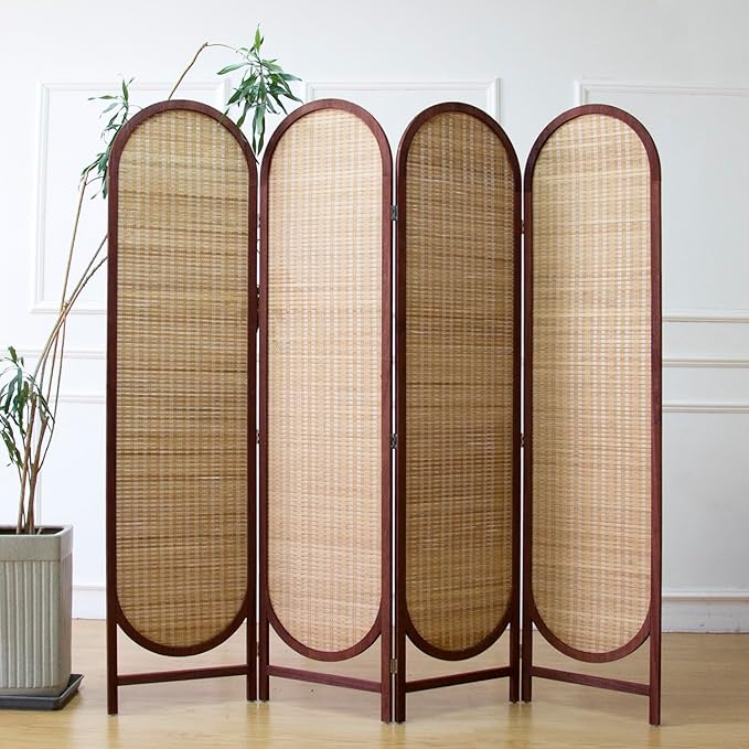 4 Panel Room Divider Screen and Folding Panel Screen in Arch Shape, Double - Image 2