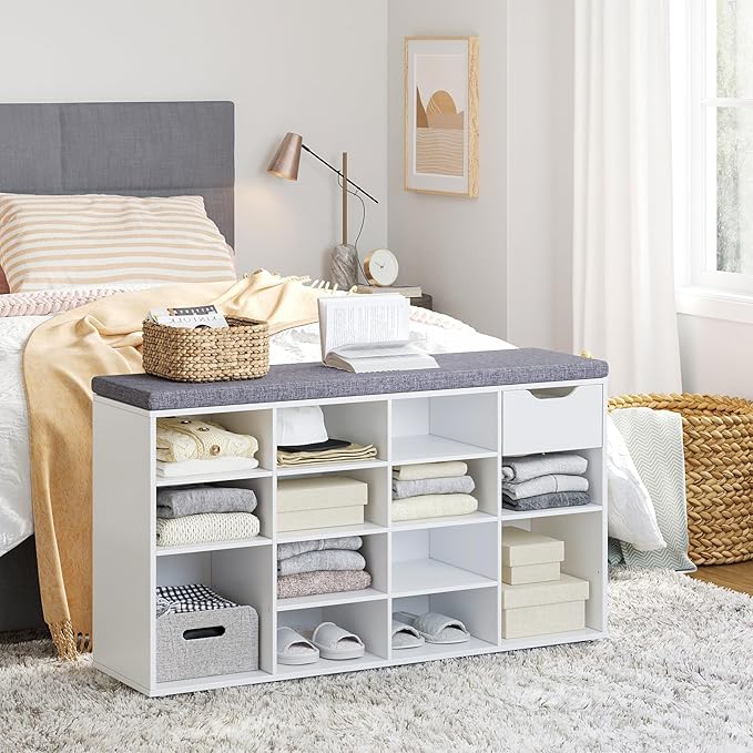 DINZI LVJ Shoe Bench, Entryway Storage Bench - Image 6