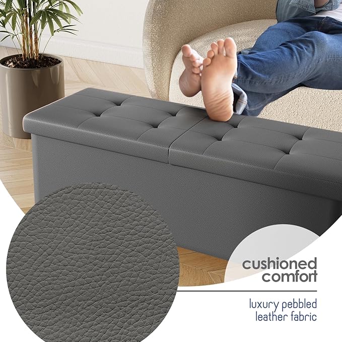 STORAGEBUD Storage Ottoman Bench - Image 7