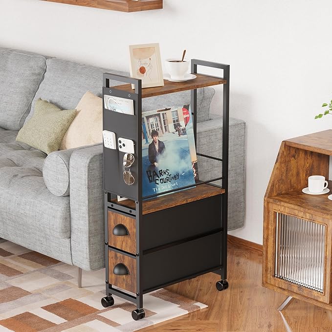 Narrow Side Tables with 2 Drawer - Image 6