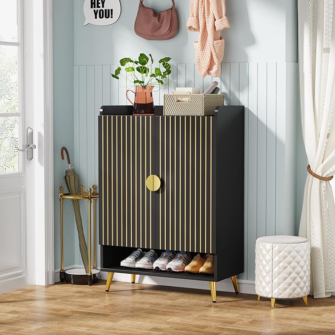 Tribesigns Shoe Cabinet with Doors, 7-Tier Shoe Storage Cabinet with Adjustable - Image 3