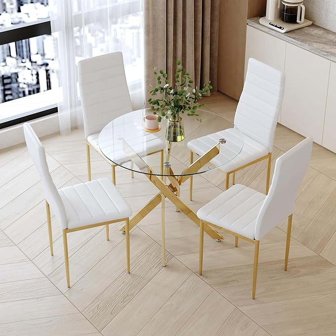 Round Tempered Glass Dining Table - Image 3