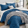 HEVUMYI Teal Blue & Ivory Full Comforter Set by HEVUMYI