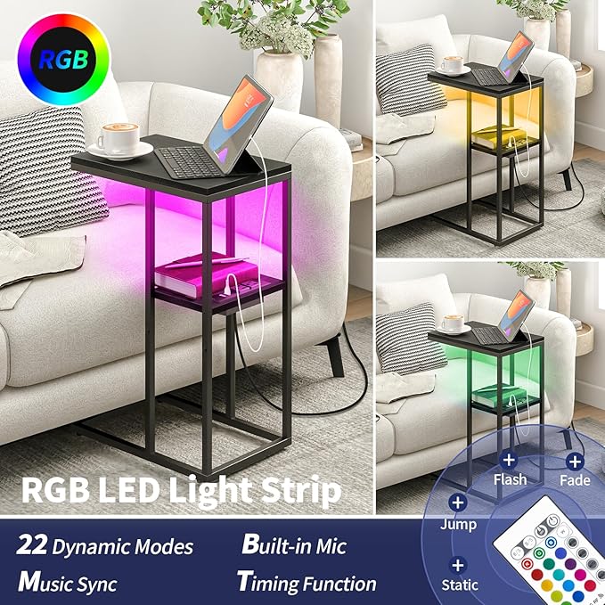 Yoobure LED C Shaped End Table - Image 4