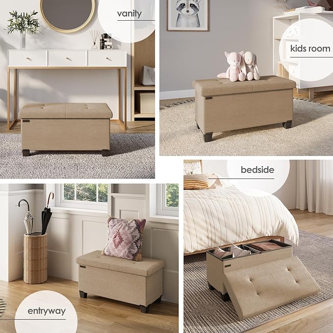 STORAGEBUD Storage Ottoman Bench - Image 4