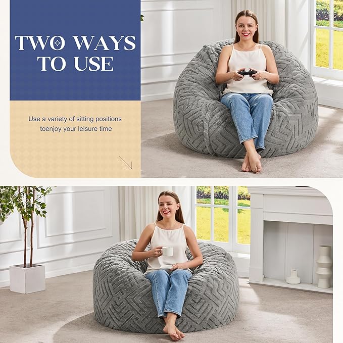 Hobestluk Bean Bag Chairs Adults Beanbag Chair - Image 3