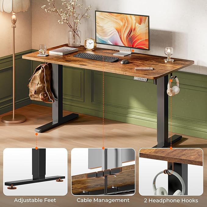Huuger 55 x 28 Large Electric Standing Desk, Height Adjustable Computer Desk - Image 7