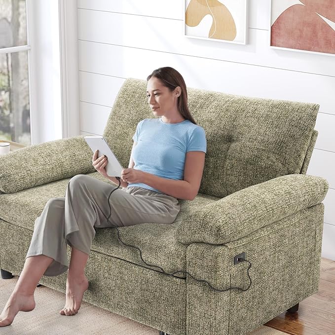 Vipbear 3-in-1 Convertible Sofa Bed, Pull Out Sleeper Sofa - Image 3