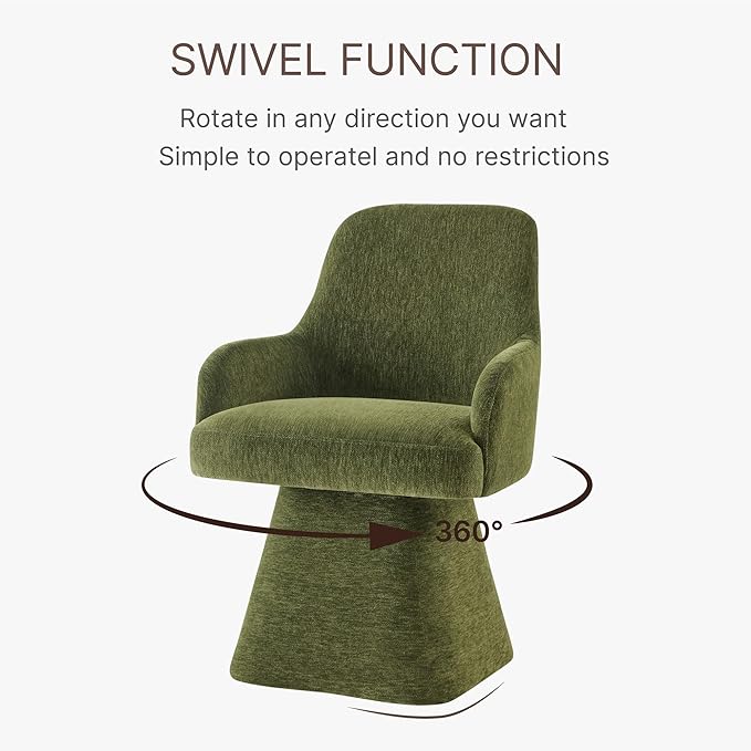 Swivel Dining Chairs Set of 4, Mid Century Modern Chairs Fabric Upholstered - Image 4