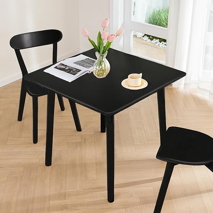 DELAVIN 29.5" Solid Wood Dining Table, Modern Small Dining Table, Square - Image 2