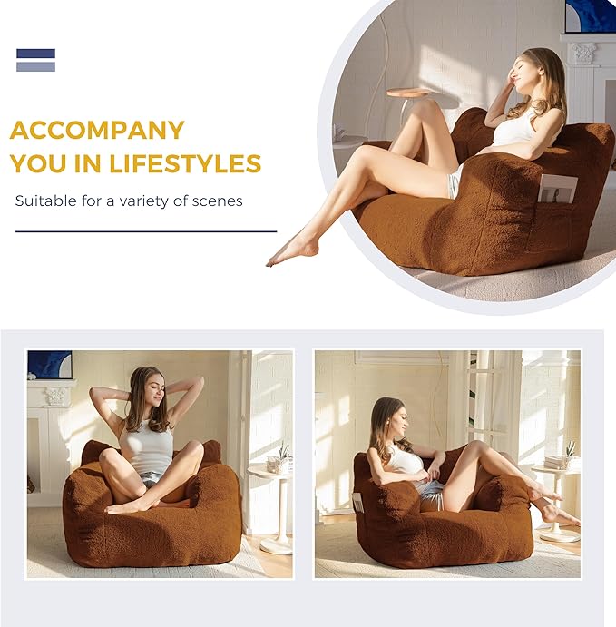 MAXYOYO Bean Bag Chair, Tufted Bean Bag Sofa - Image 3