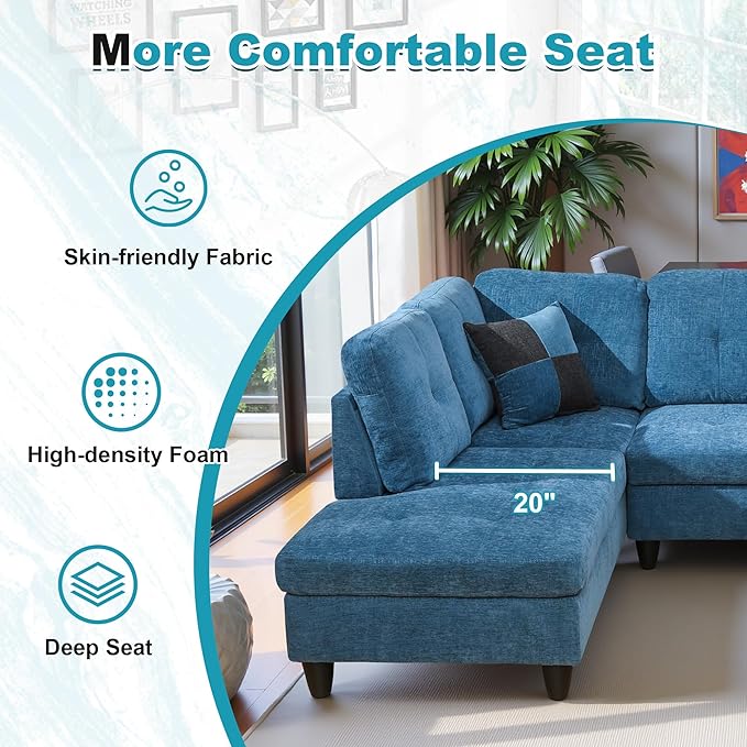 103.5" Oversized Sectional Couch, L Shaped Couch - Image 5