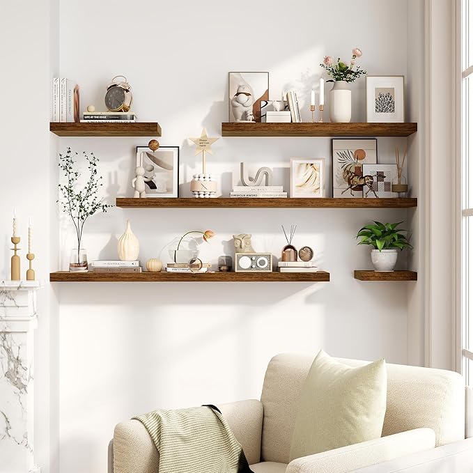 30 Inch Floating Shelves, Rustic Floating Wall Shelves 8 Inch Deep, 30 x 8 - Image 6