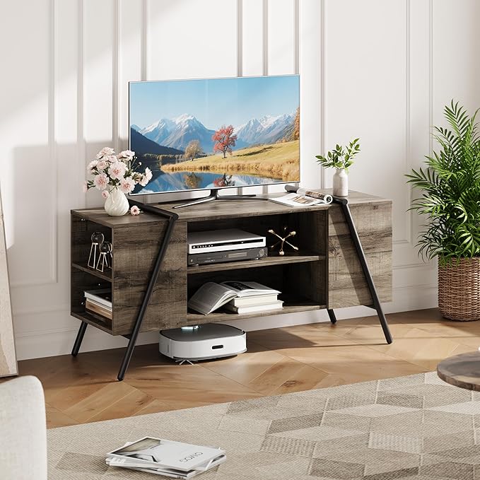 TV Stand for 60 55 50 45 Inch TV, Industrial Media Console Table for Living Room by GAOMON
