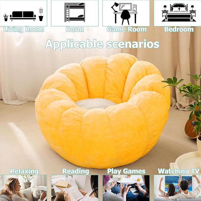 Pumpkin Bean Bag Sofa Chair, Bean Bag Chair - Image 6