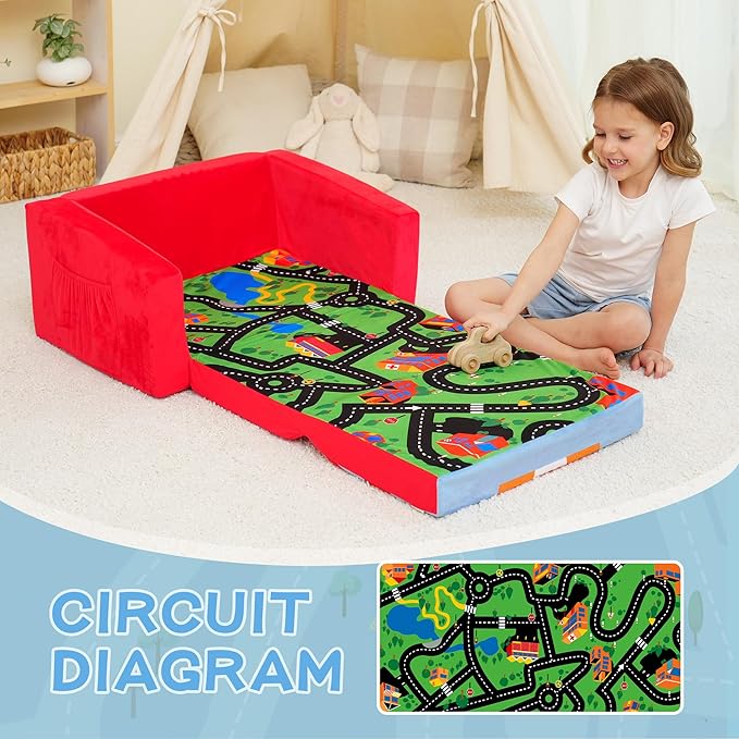 MallBest Kids Sofas Children's Sofa Bed Baby's Upholstered Couch Sleepover - Image 7