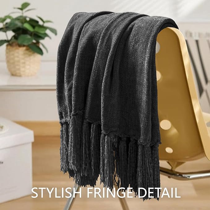 Chenille Throw Blanket for Couch 50"X 60", Soft Cozy Throws - Image 3