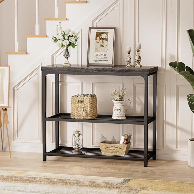 32" Small Console Table, 3-Tier Entryway Table, Sofa Table - Image 2