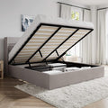 SHA CERLIN King Size Lift Up Storage Bed/Modern Wingback Headboard/Upholstered by SHACERLIN