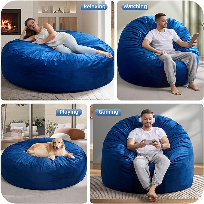 Hobestluk 6FT Bean Bag Chair Bean Bag Chairs - Image 5