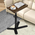 Aoligrace Walnut Side Table Adjustable Height, 360° Swivel C Shaped End Table by Aoligrace