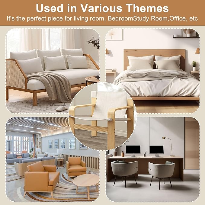 Ball & Cast Accent Chair Wide Armrest Mid-Century Lounge Living Room Chairs - Image 7