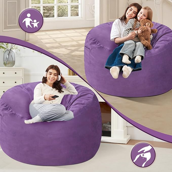 Homguava 4 FT Bean Bag Chair: 4' Bean Bags - Image 3