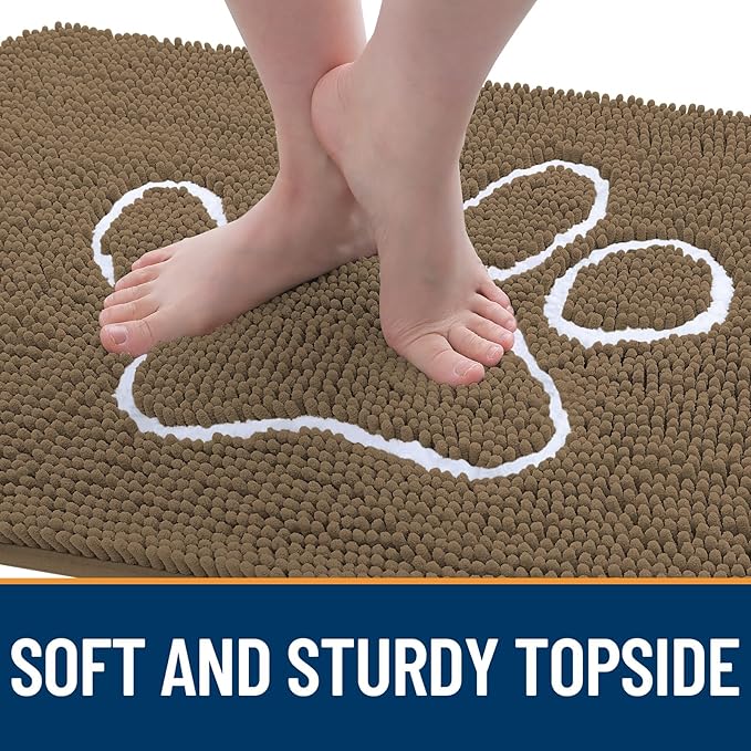 OLANLY Door Mat for Muddy Dog Paws 47x32, Ultra Absorbent Chenille Mud Doormat - Image 4