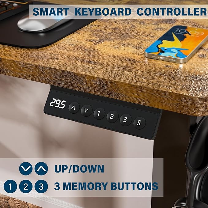 Kingant Standing Desk Height Adjustable Small Electric Stand Up Desks - Image 6