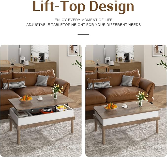 Shintenchi Coffee Table, Lift Top Coffee Table - Image 4