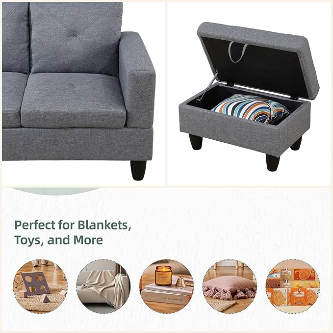 L Shaped Sectional Couch Sofa, Modern Couches - Image 4