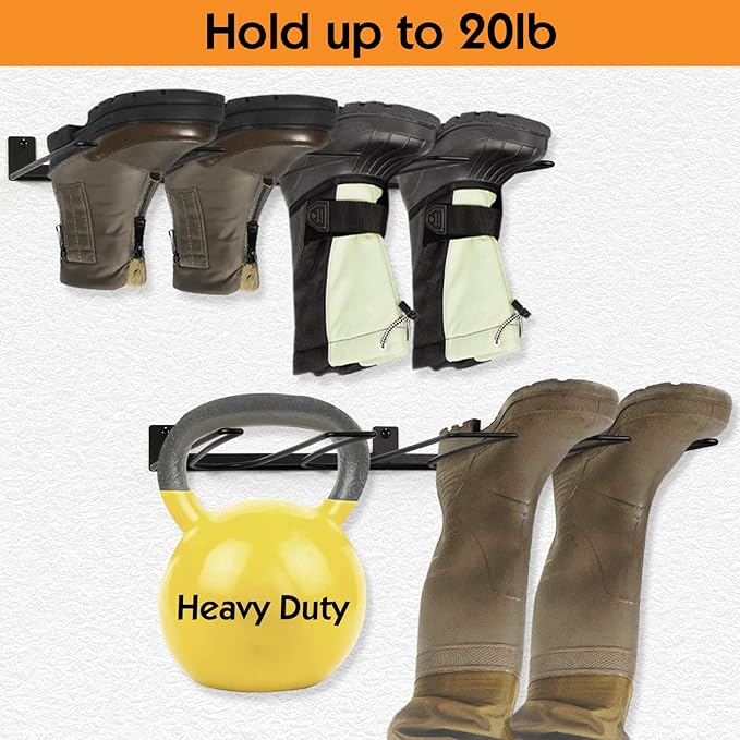 ORLESS Wader Hangers 4-Pair Boot Rack Garage Storage, Cowboy Boot Holder - Image 6