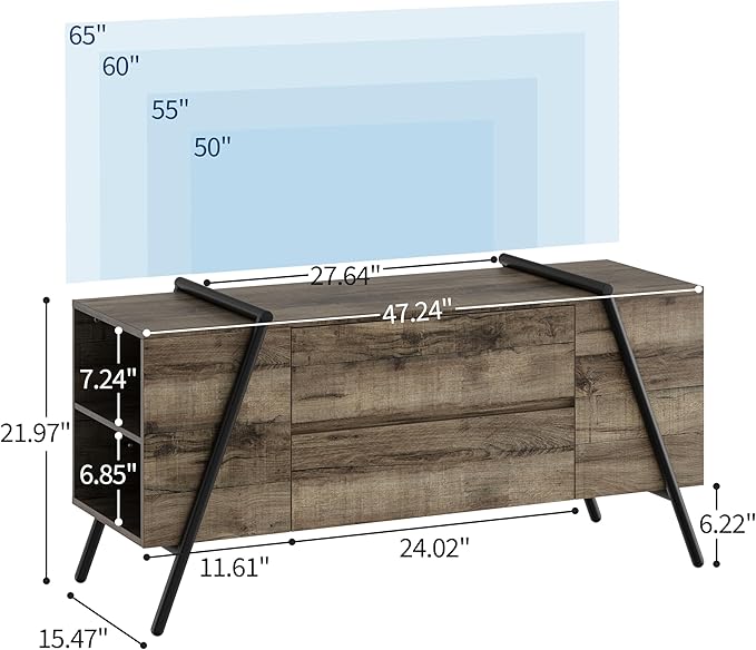 GarveeHome TV Stand for 47 Inch TV, Entertainment Center - Image 3