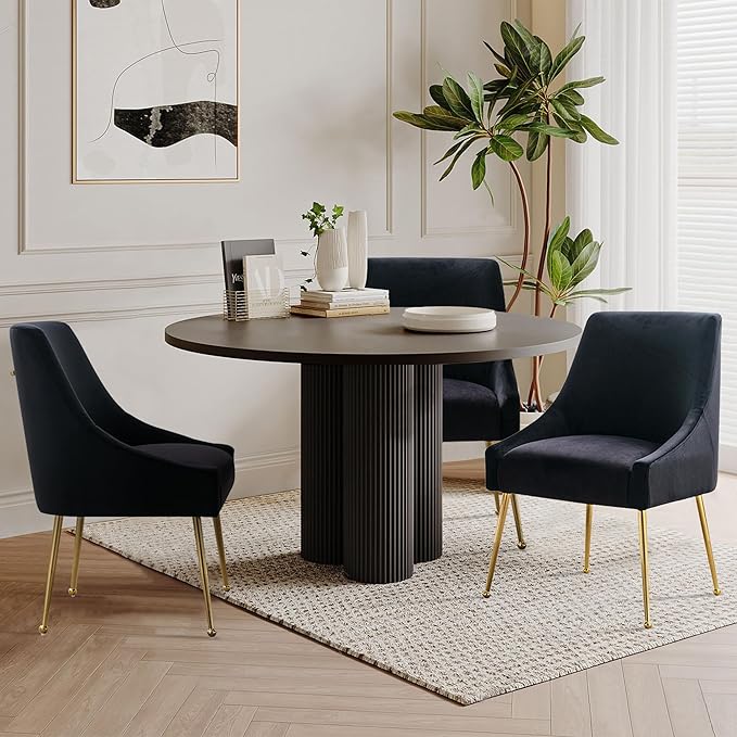 Modern Velvet Dining Chairs Set of 6, Contemporary Upholstered Furniture - Image 2