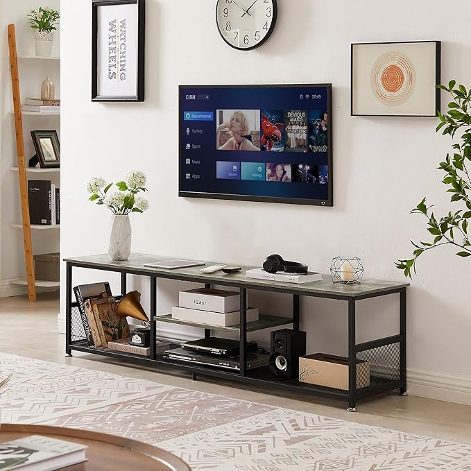 VECELO TV Stand for Televisions up to 80 Inch 70" Entertainment Center - Image 3