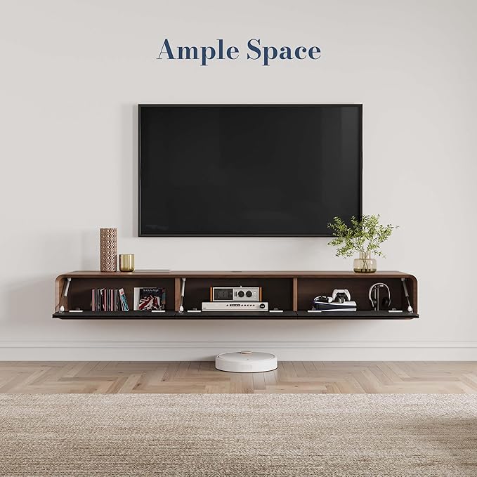 POVISON Fully Assembled Floating TV Stand, 63 inch Modern TV Stand - Image 3