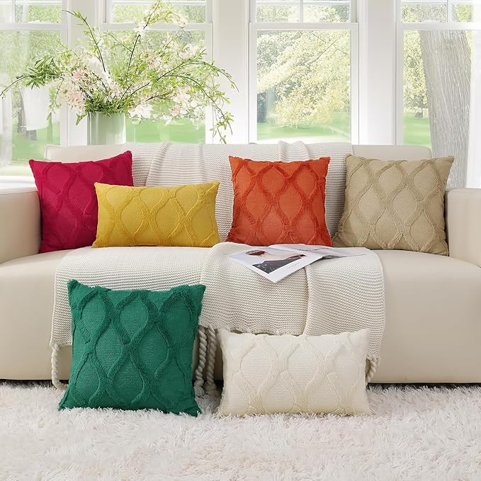 decorUhome Fall Throw Pillow Covers 22x22 Inch Set of 2, Soft Plush Faux Fur - Image 8