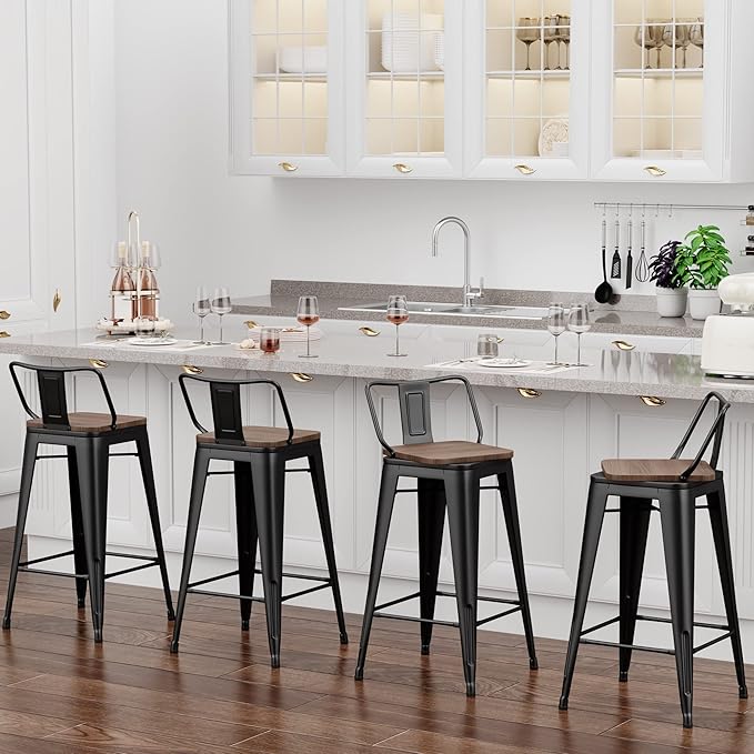 24 Inch Swivel Bar Stools Set of 4 - Image 9