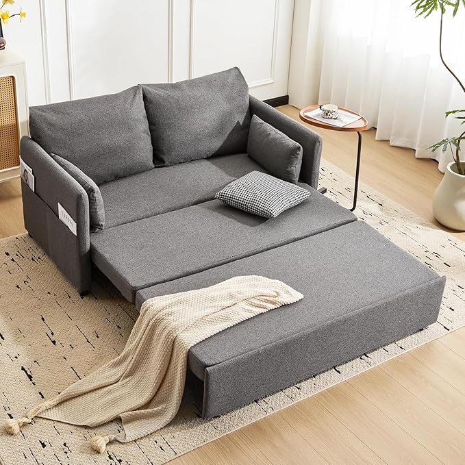 Furnimart 62" Queen Size Pull Out Sofa Bed, 3 in 1 Convertible Sleeper Bed by FurnimartFurniture