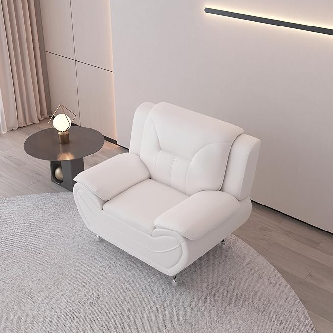 Container Furniture Direct Michael Modern Faux Leather Upholstered Stainless - Image 5