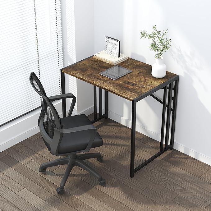 32 inch Small Folding Computer Desk, Writing Gaming Computer Desk - Image 2