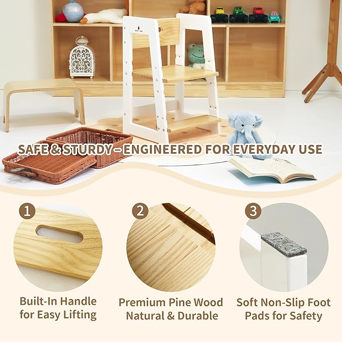 Damoch Family® Compact Toddler Chair & Wooden Step Stool - Image 4