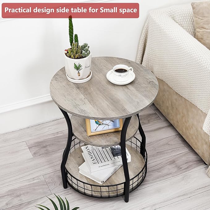 Small Side Table Round End Table - Image 4