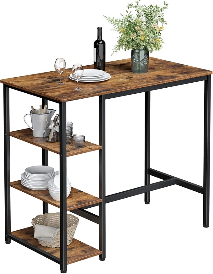 VASAGLE Bar Table with Sturdy Metal Frame, Easy Assembly, Industrial Design - Image 7