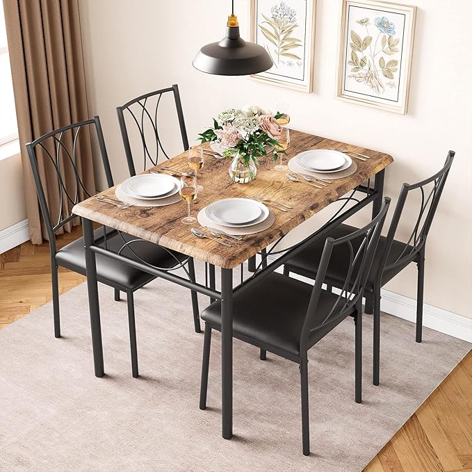 CABIHOME Dining Table Set, 5 Piece Dining Table Set by CABIHOME