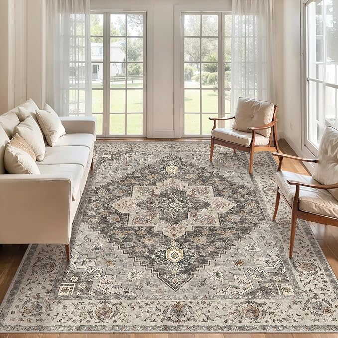9x12 Vintage Area Rugs for Living Room, Washable Indoor Non Slip Large Area Rugs - Image 6