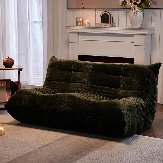 Bean Bag Chair, Loveseat Fireside Chair Large Bean Bag Sofa - Image 8